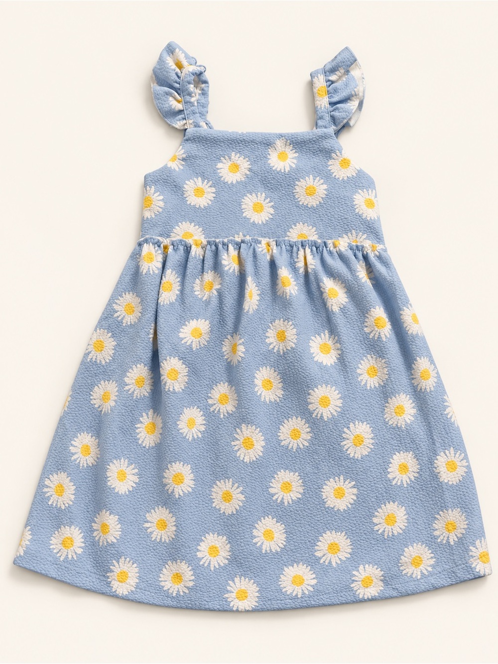 Zara Light Blue Daisy Print Dress with Yellow Centers